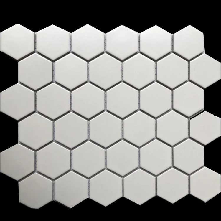 Vintage 12 Hexagon White Honeycomb Tile Bathroom Floor
