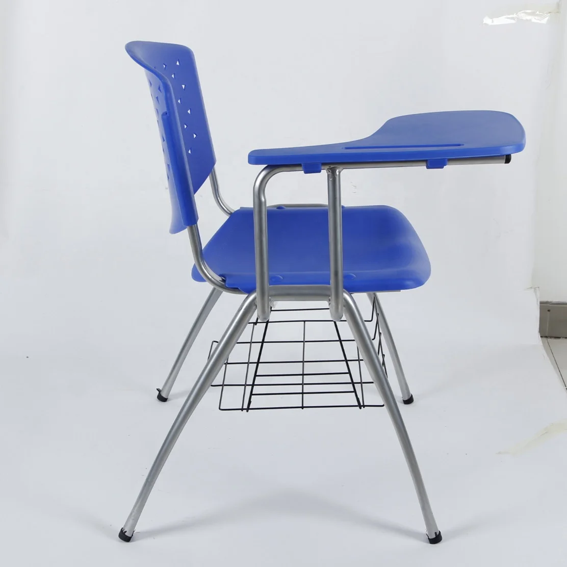 
Plastic college student school chairs with writing tablet and School furniture metal meeting chair with writing pad 