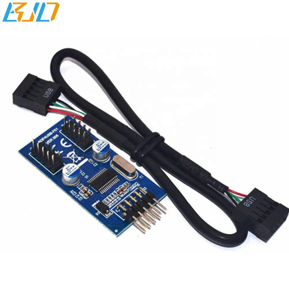 Экономичная материнская плата 9pin USB2.0 2 порта 9 pin USB 0 концентратор коннектор для карт