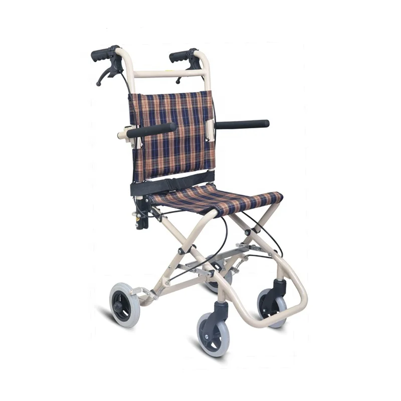 Ultra lightweight travel airplane transport folding wheelchair