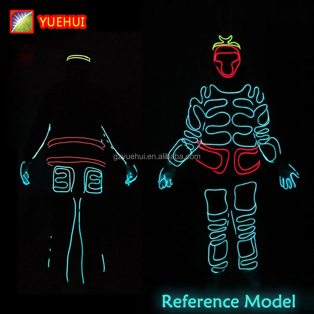 Led Fluorescent Party Led Costume Manufacturer Wedding Lights Costume Robot Led Rave Decorations for Parties Rave Clothes