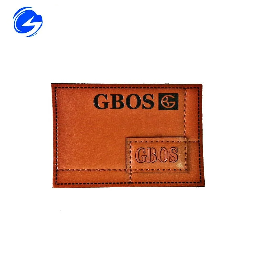 гофрированные джинсы прочный джинсовый PU джинсы кожа patchs этикетка тиснением для одежды и обуви