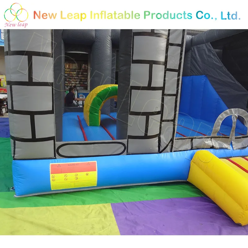 0.55mm PVC commercial grade inflatable dinosaur bouncy castle with slide