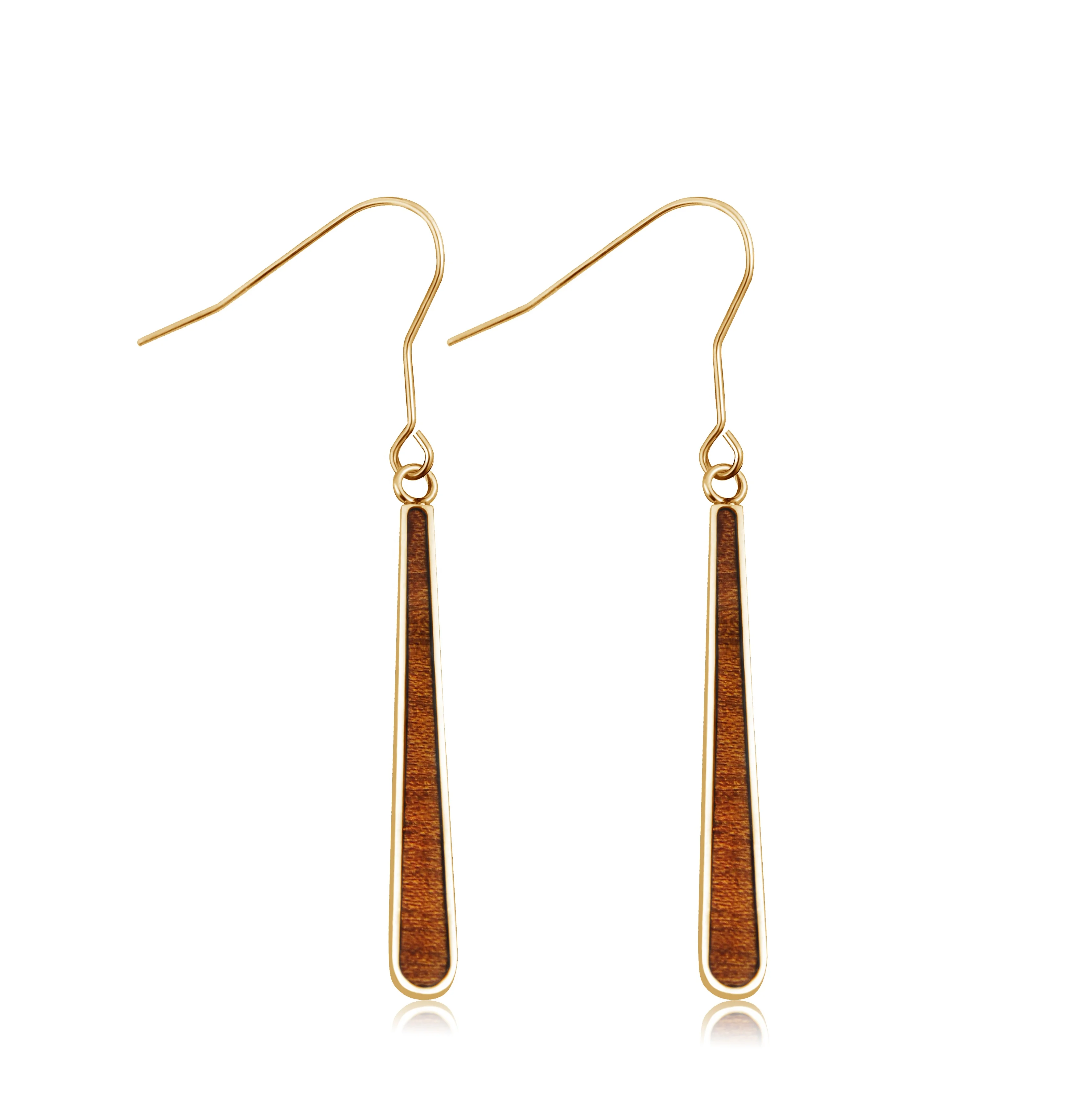 Hawaiian KOA Wood Earrings Women Jewelry Wire Hook Stainless Steel Earrings