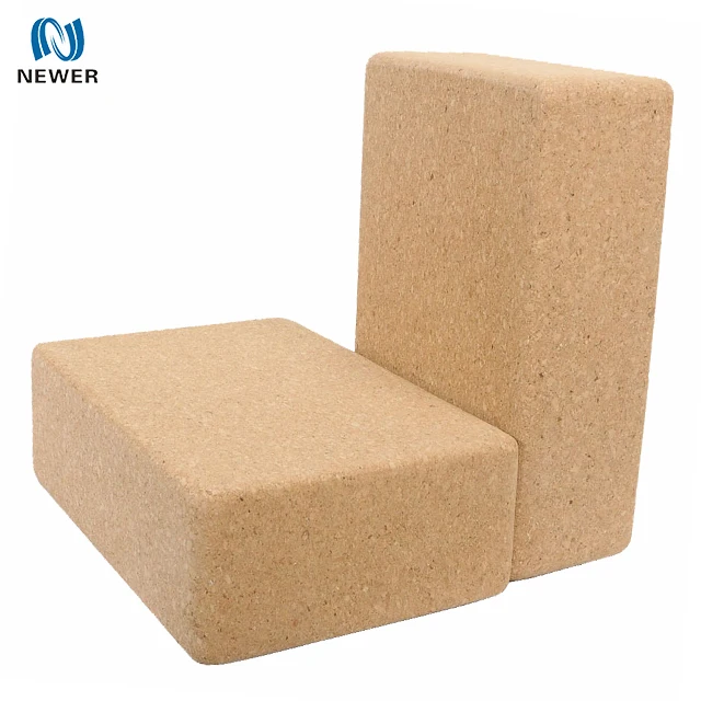 Wholesale high quality eco balance exercise adjustable private label custom natural cork wood 3*6*9inch yoga block with logo