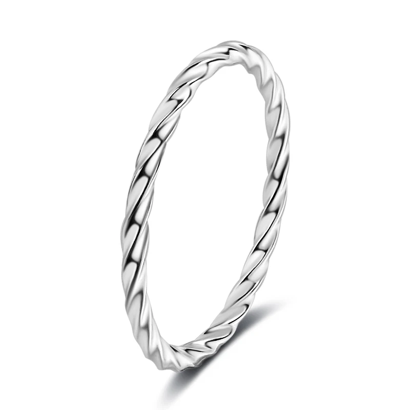 ZHILIAN 925 Sterling Silver Jewelry Fashion Designs Twist Engagement Wedding Rings