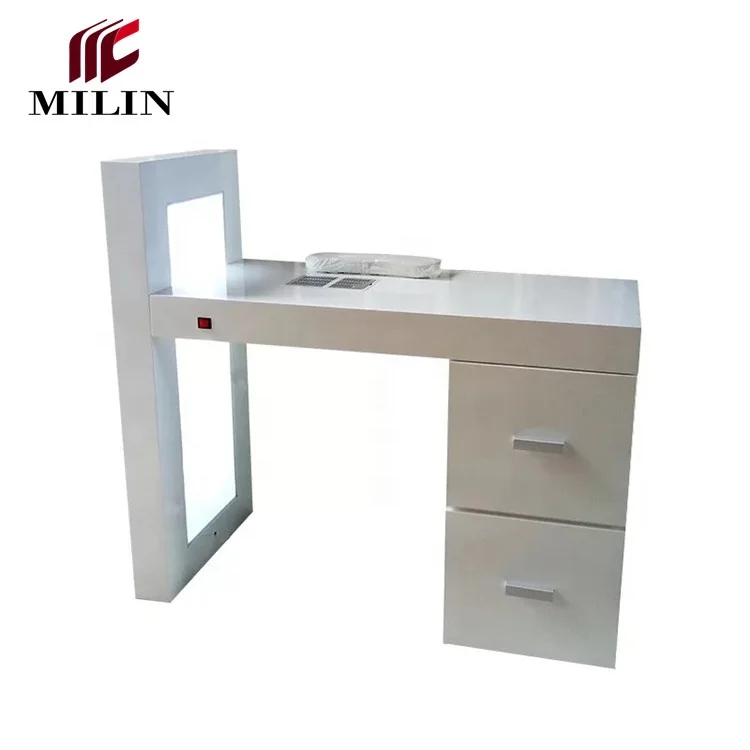 LED lamp drawers nail table manicure table for sale