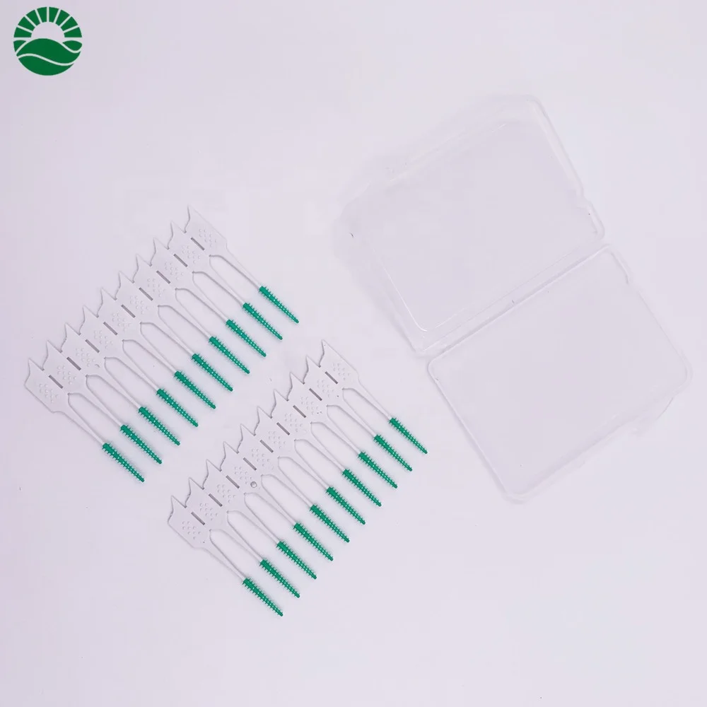 
New Disposable Interdental Brush Dental Floss Picks Ended Rubber Toothpick 