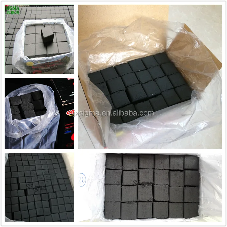 Sigma coconut shell cubes shape panda coco charcoal for shisha