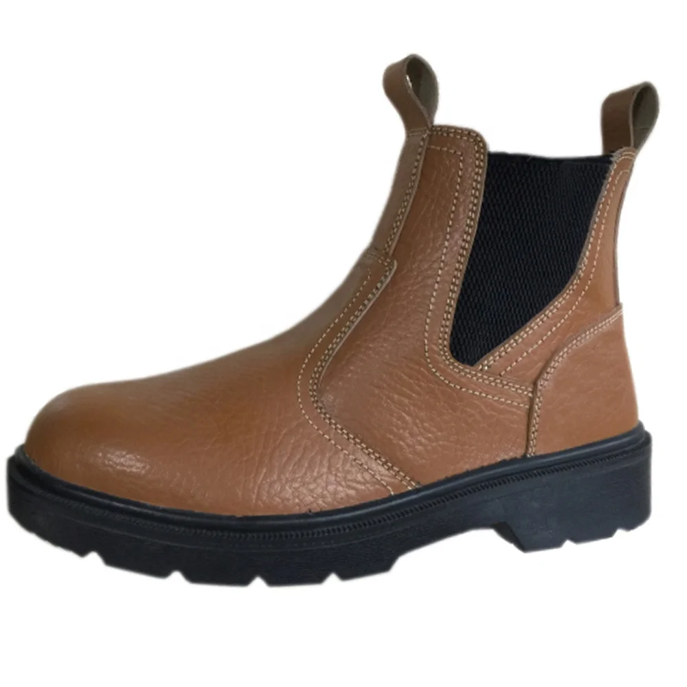 cheap price industrial work elastic leather safety boots men