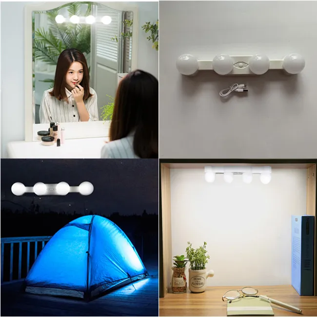 LED Mirror Light, Portable Vanity Lights Simulated Daylight 4 Brightness Level Touch Control Rechargeable,Cordless Makeup Light