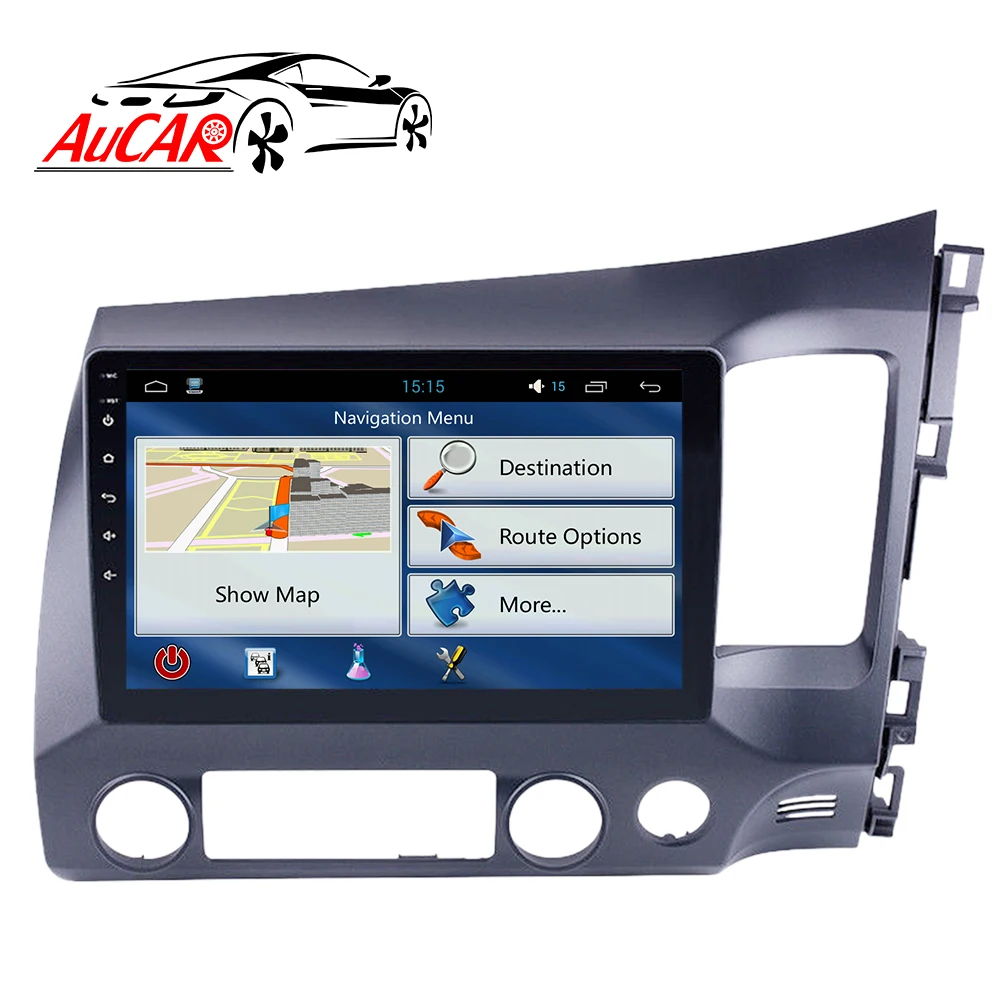 Автомагнитола AuCAR 10 1 дюйма Android GPS-навигация DVD мультимедийный плеер монитор для Honda Civic RHD