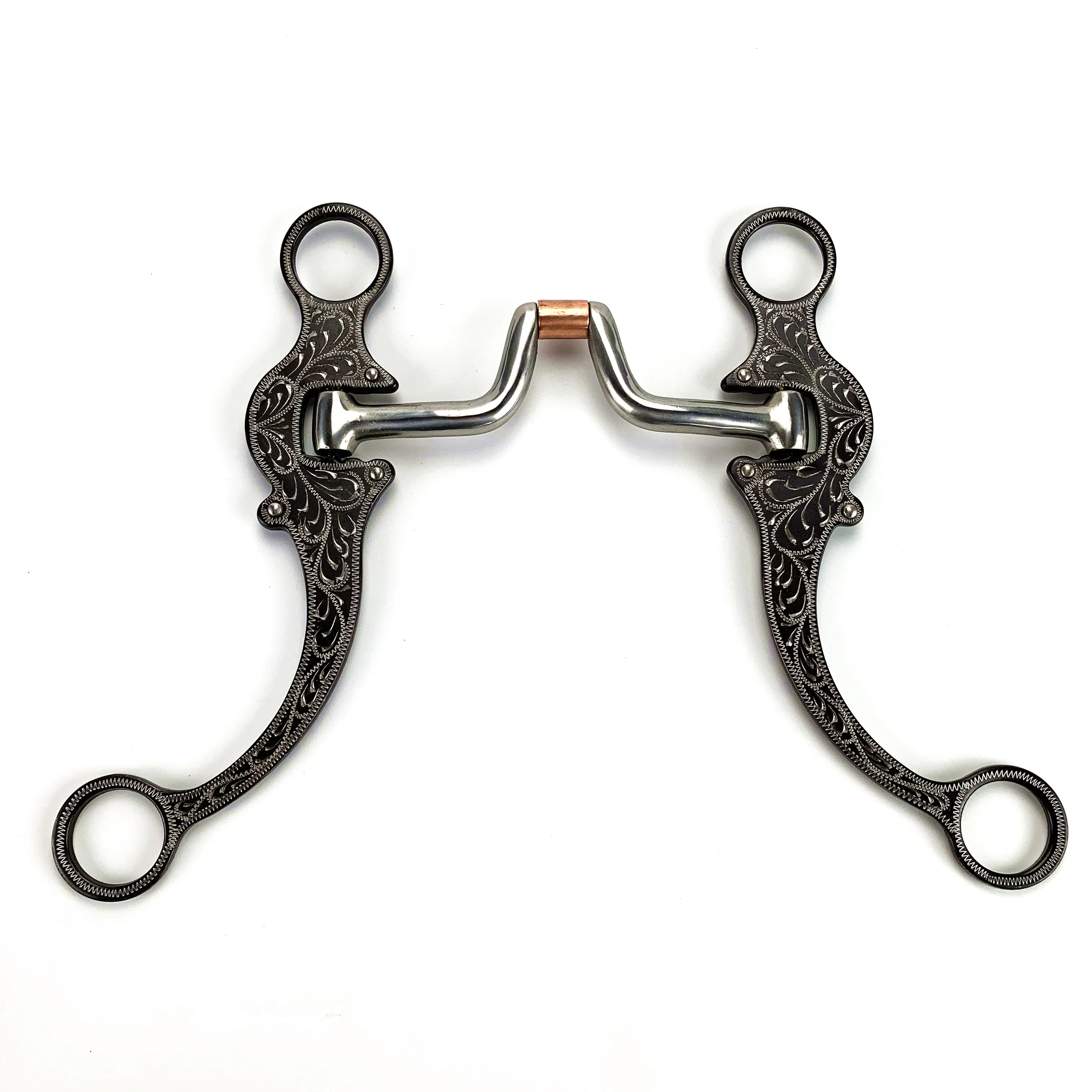 
Antique Hinged Port Training Bit with Copper Roller And Copper Inlays Mouthpiece 