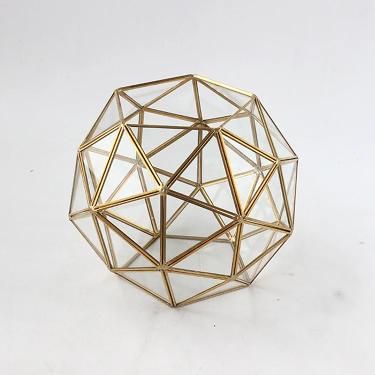 Wholesale plant glass container glass ball Geometric Stained Glass vase Terrarium Round Ball