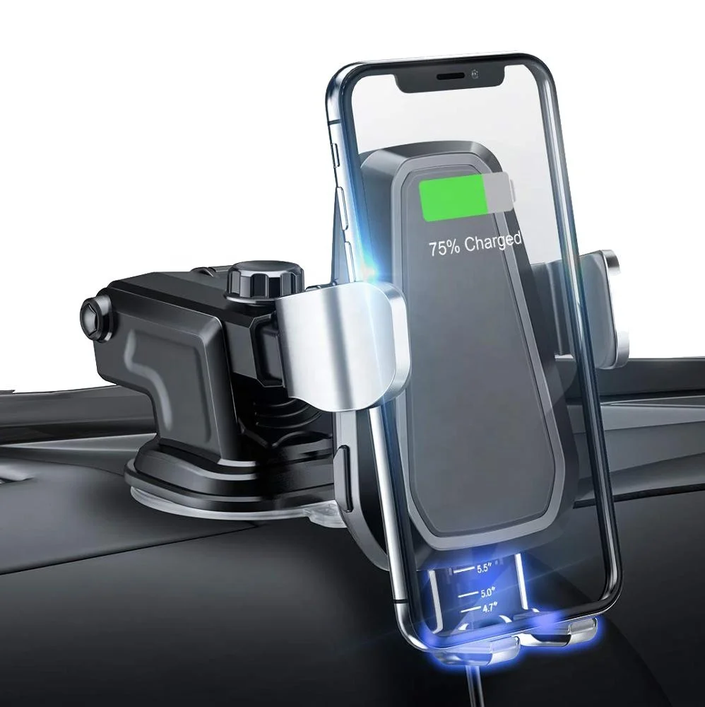 
Fast Charging Car Phone Holder Air Vent Dashboard Wireless Car Charger Mount Auto Clamping 