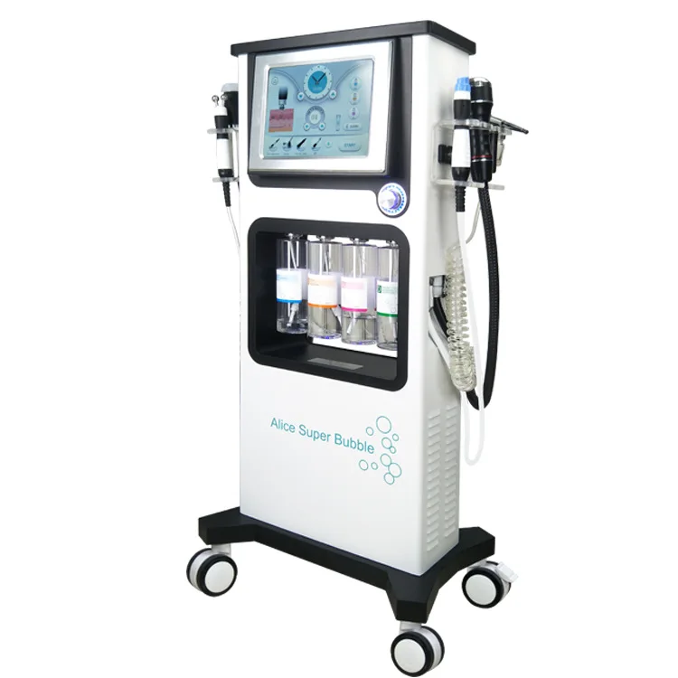 Free Shipping Alice super bubble facial whitening machine 7 in 1 CO2 BIO RF Oxygen Spray Hydro Dermabrasion Machine