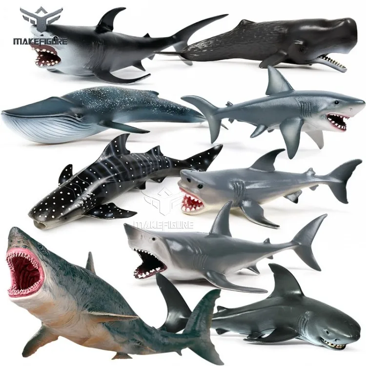 Custom Made Ocean Animals Figures Models Lifelike Sea Animals Model Figurines Solid Shark Sea Animal Toy For Kids Learning