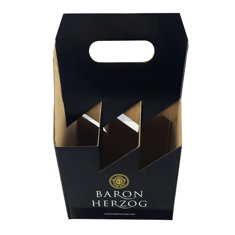 6 pack wine beer corrugated box cardboard bottle carrier