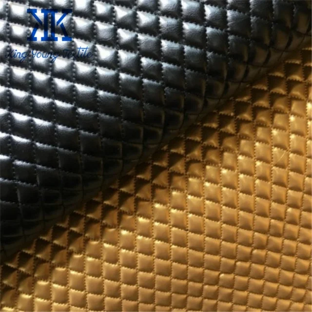 wholesale factory manufacturer faux synthetic genuine quilted pu pvc leather fabric