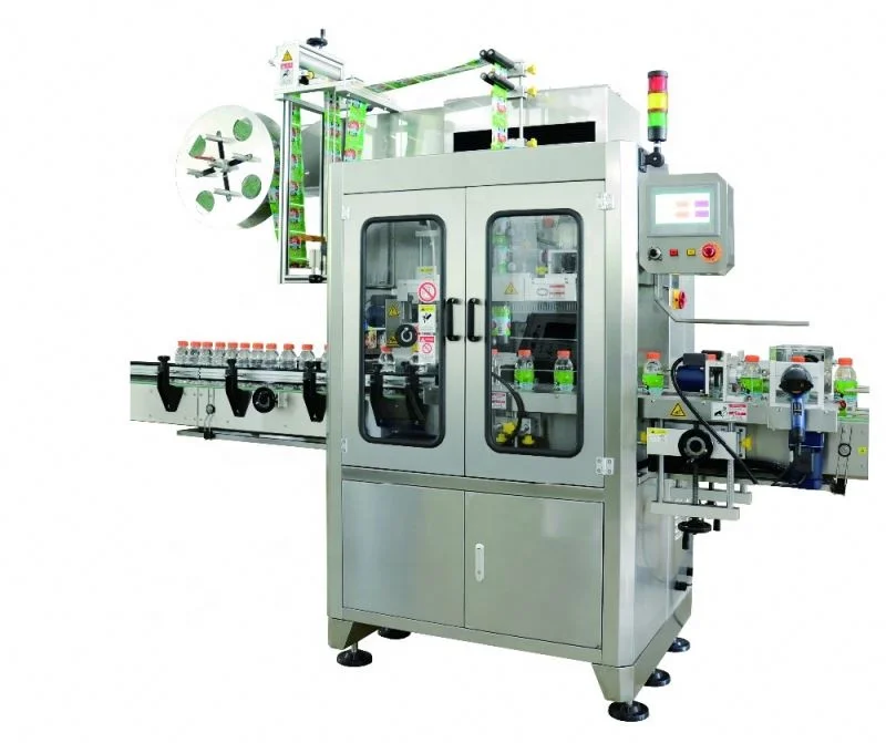 
automatic hot shrink plastic bottle label sleeving machine 