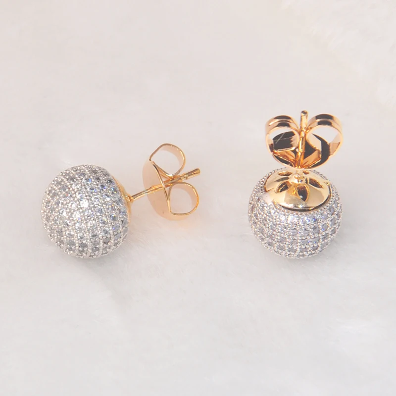OB Jewelry-женские ювелирные изделия Золотые и Родиевые серьги-гвоздики круглые серьги в форме шара для рынка Бразилии