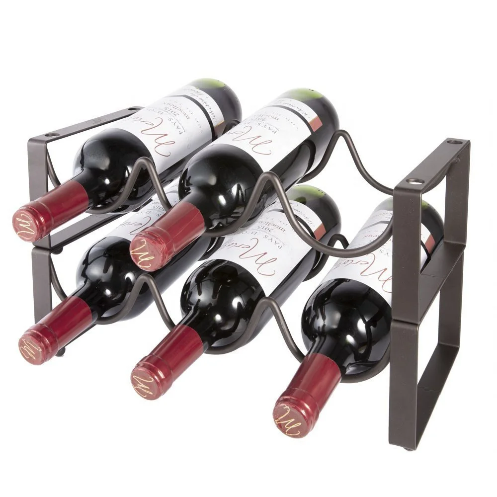 
Metal Countertop Stackable Wine Shelving Display Rack Shelf Storage Organizer Holder 