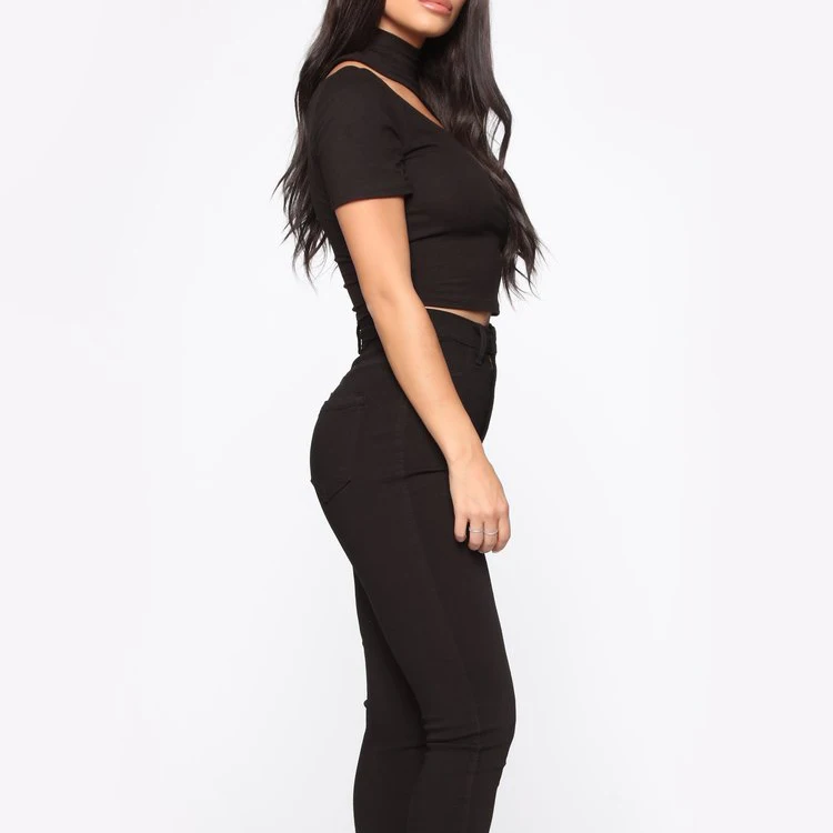 Factory Price Sexy Cut Out Design  crop tops Women Short Sleeve Summer Fashion Tops Blouses