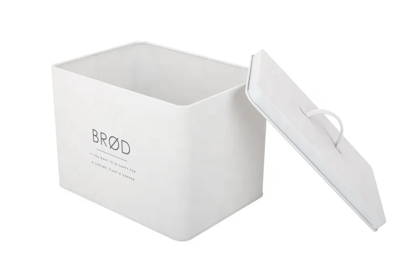 Europe style high capacity big size kitchen metal galvanized steel food safe storage containers tin box for bread