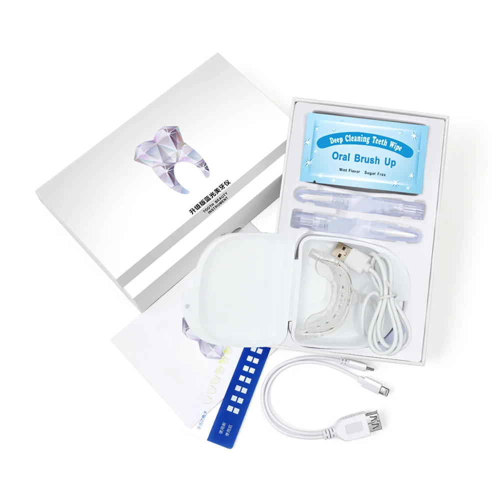 
Hot Selling New Teeth Whitening 3 In 1USB Adapter 16 LED Dental Bleaching Oral Care Gel Wipes Kit Tooth White 