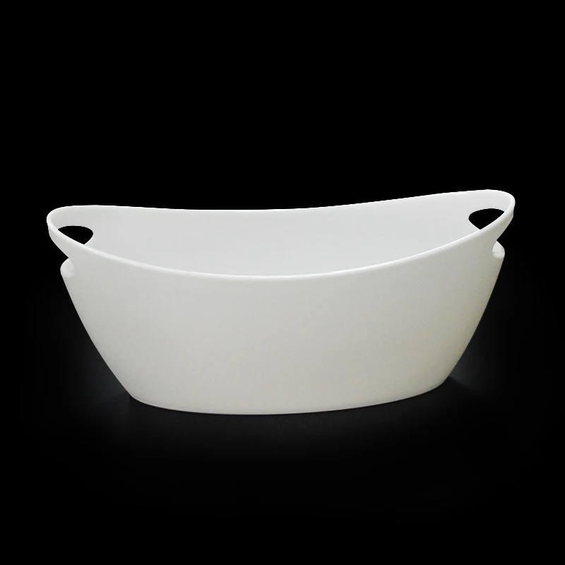 7L oval shape ps plastic white color ice bucket for bar