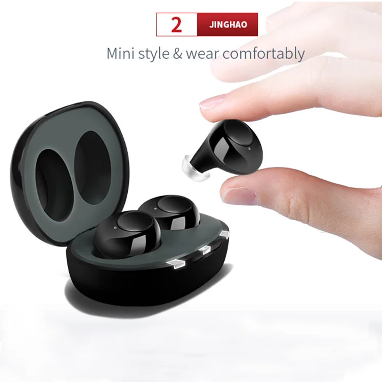 JINGHAO CE Approval Factory Rechargeable Mini Custom Hearing Aid Wireless Ear Buds