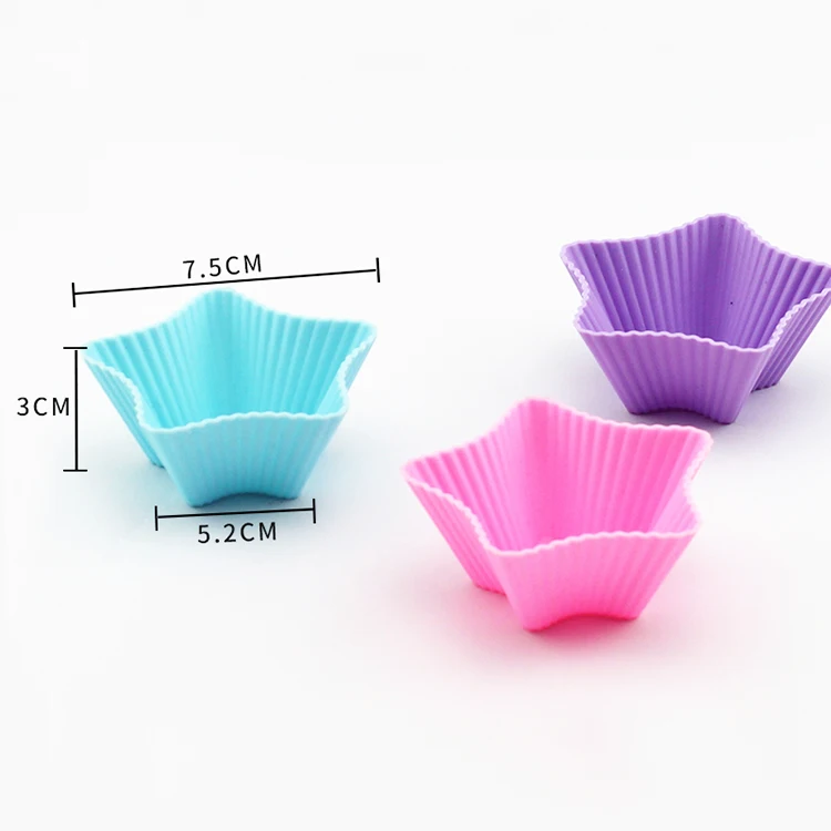 Food grade  star shape Silicone Baking Cuppack Muffin Cupcake Mold Muffin Cups Cake Baking Molds