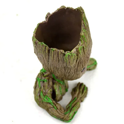 
Wholesale Amazon Hot Sale Groot Flower pot Ornaments Promotional Gifts PVC Groot Pen holder Flower Pot 
