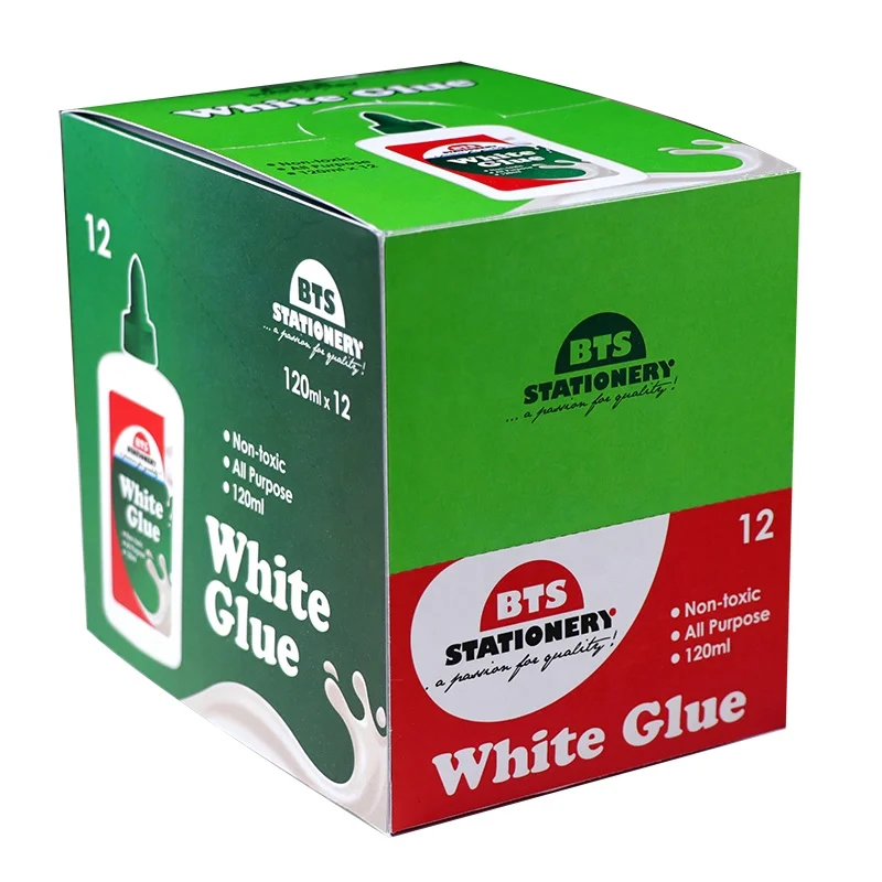 Non toxic low odor sticky 120ml white pva craft glue