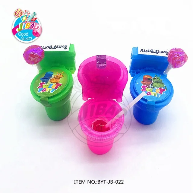 Novelty Toilet Toy Packing Sour  Powder Candy With Sweet Lollipop Candy