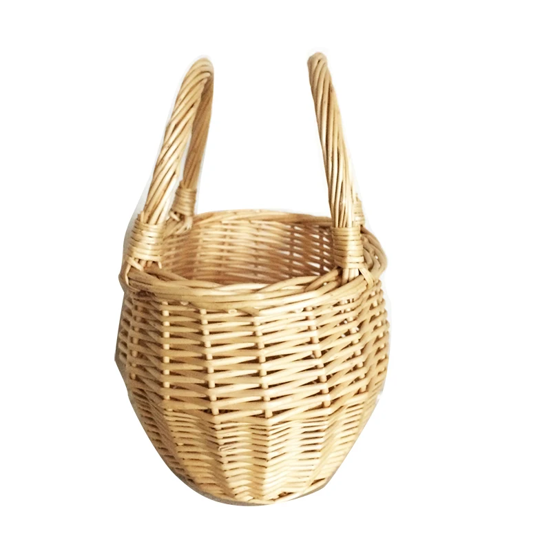 Handwoven Willow  Gift Basket With Handle For Wedding Garden Decoration