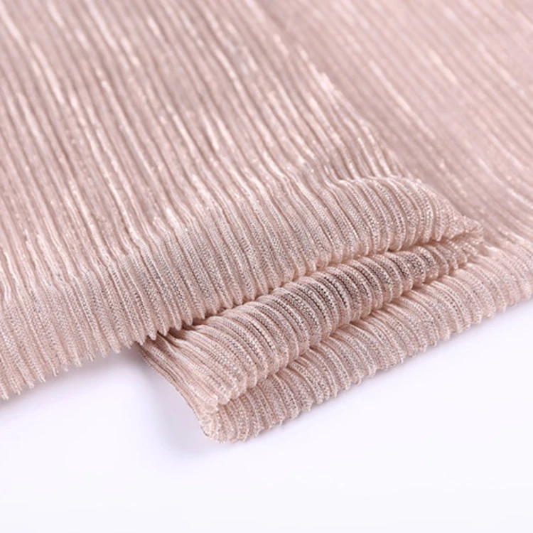 
Metallic Crushed Knitted Fabric for dress 