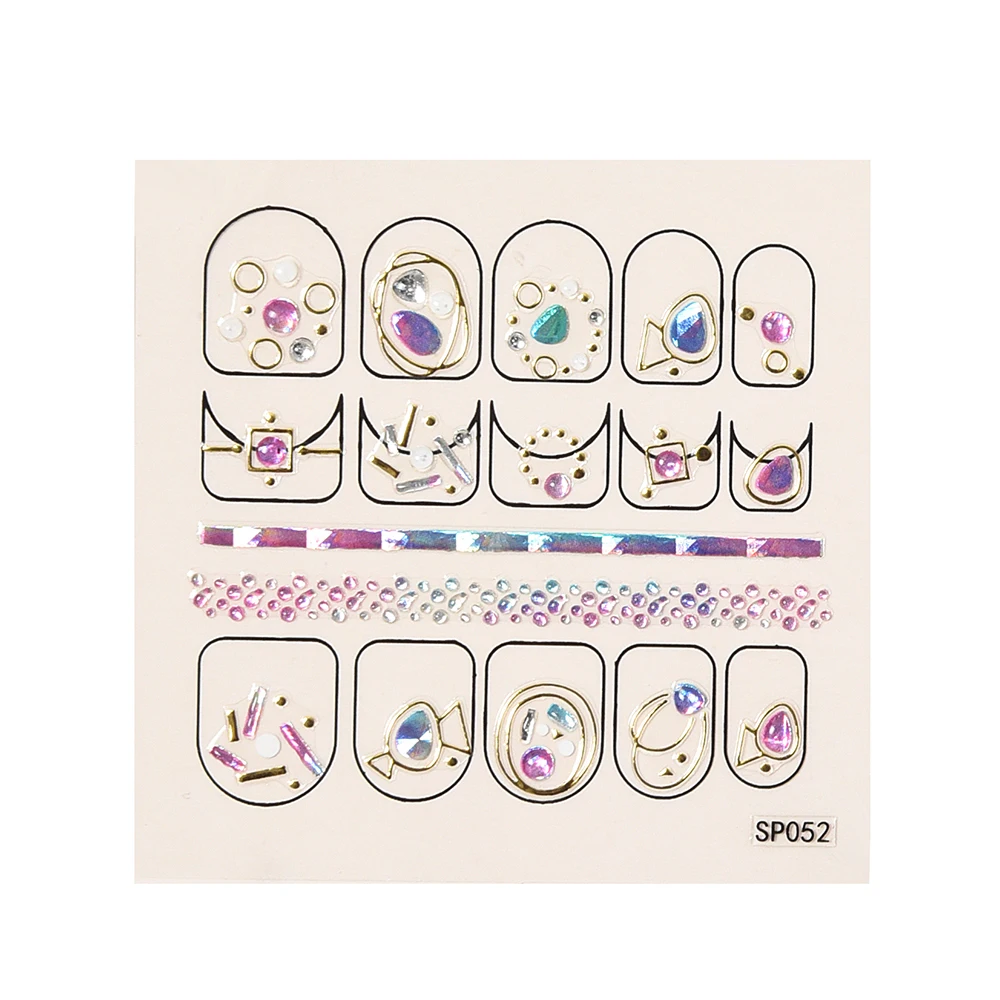 Newest wholesale Fashion Salon Beauty Nail Sticker Water Decals Custom Gel Nail Sticker 3D