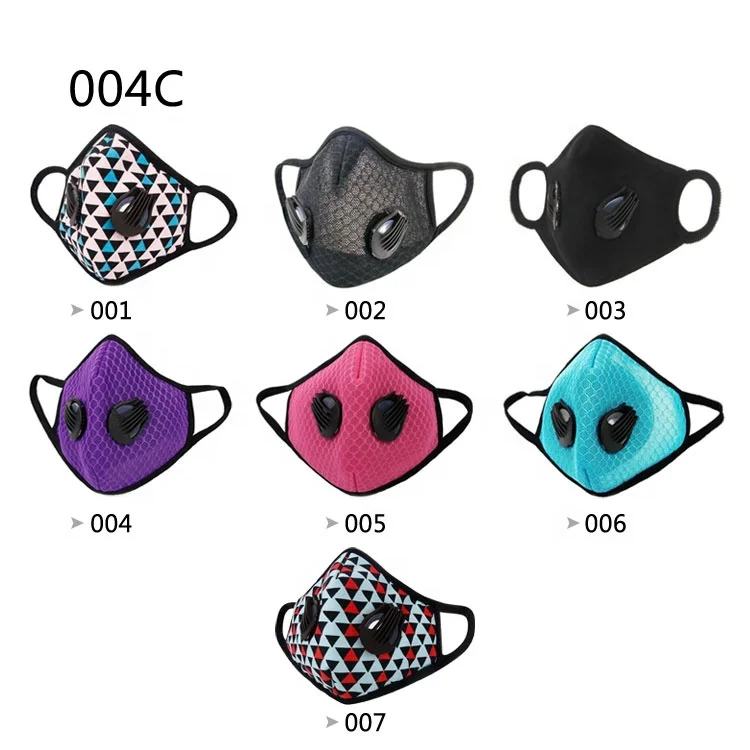 custom printed painting anti smog mount face pollution sport shield with exhalation valves mask