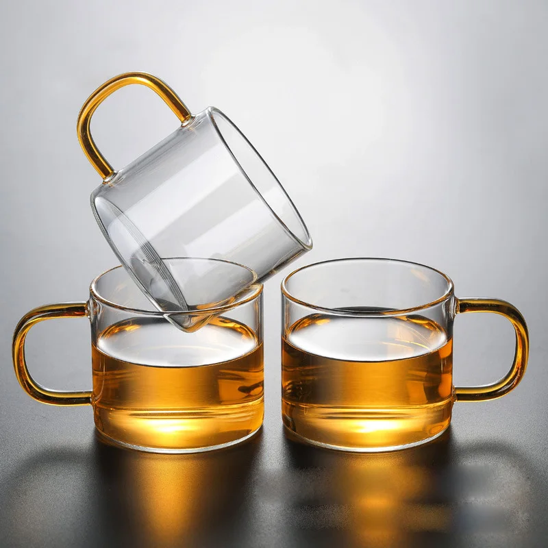 Heat Resistant Reusable Borosilicate Glass Tea Cup Sets
