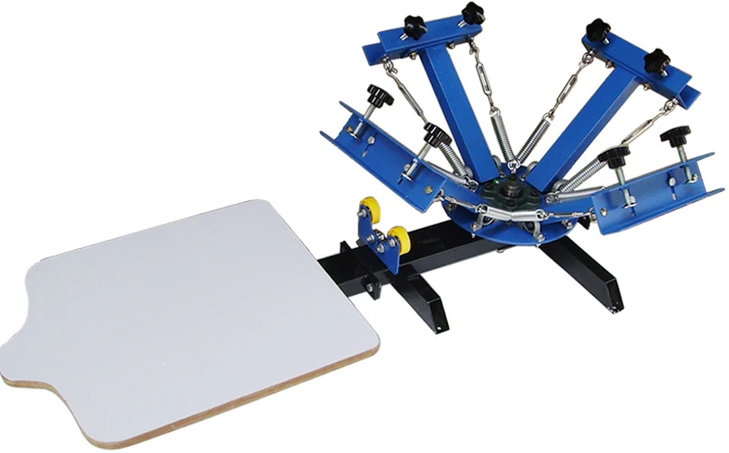 manual 4 color 1 station screen printing machine