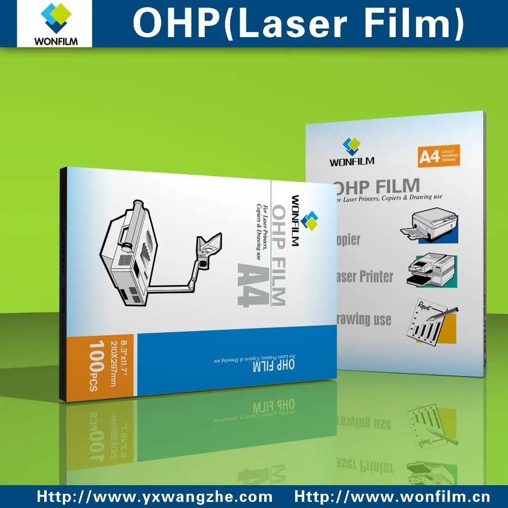 Transparent  Clear Environmental friendly  pet  laser printing OHP  film A3 297*420mm,100 mic ,100pcs/bag