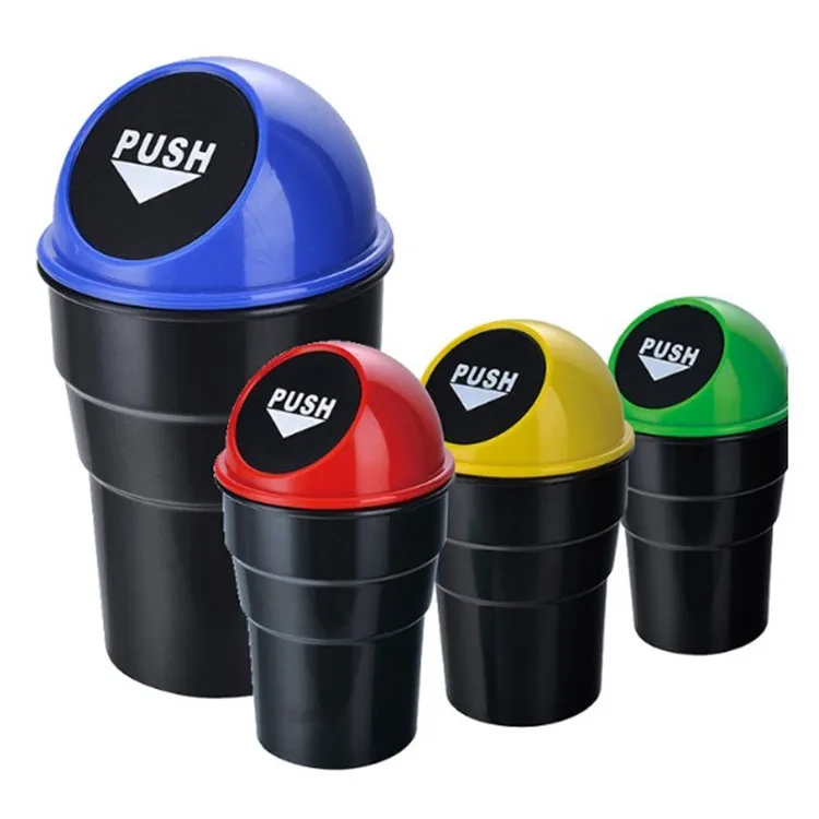
mini car plastic trash bin with lid the garbage can for the car Plastic Garbage box for car 