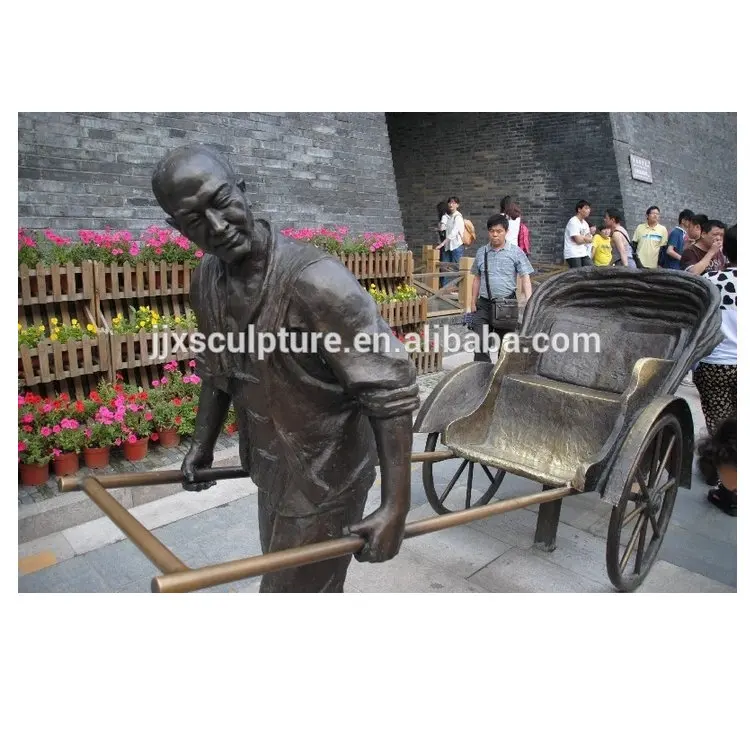 
bronze rickshaw sculpture for outdoor decoration 