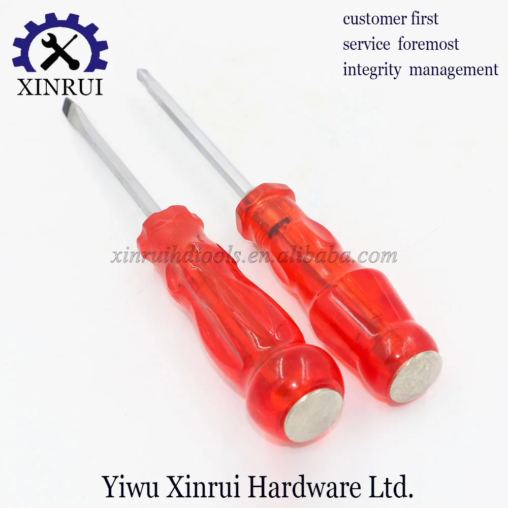 Cheap manual promotional transparent handle steel Screwdriver