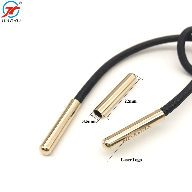 Custom Free Sample Drawstring Bungee Cord Ends Metal Lock Stopper For Swimwear Hoodie Cord Ends