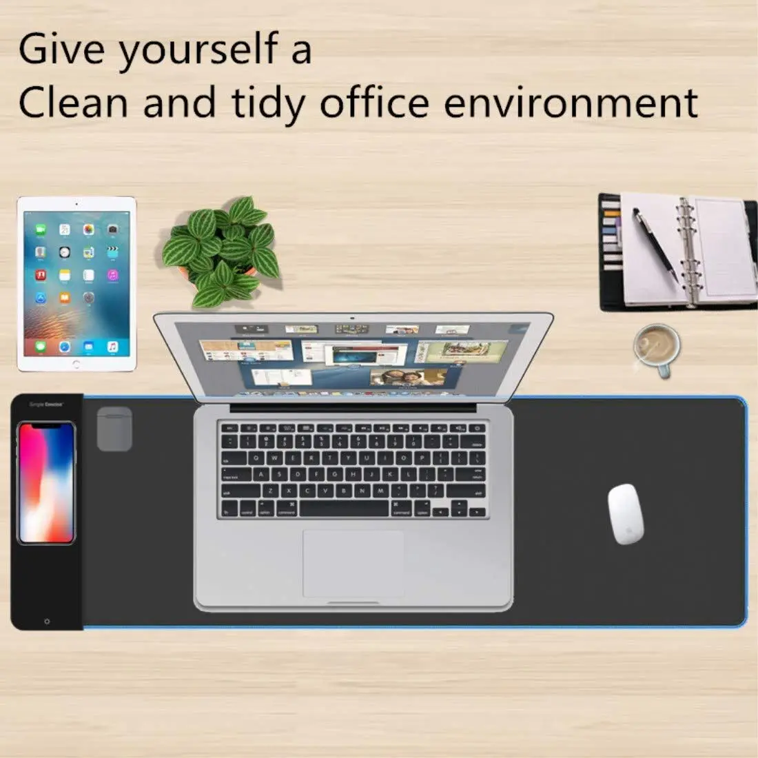 RGB Computer Mousepad LED USB Charging Large Mouse Pad With Logo For custom LOGO 10W qi fast wireless charger mouse pad