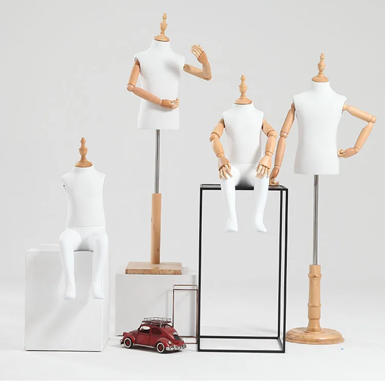 XINJI Fashion Upper Body Baby Mannequin Kids Fabric Mannequins Torso Manikins For Clothes Window Display