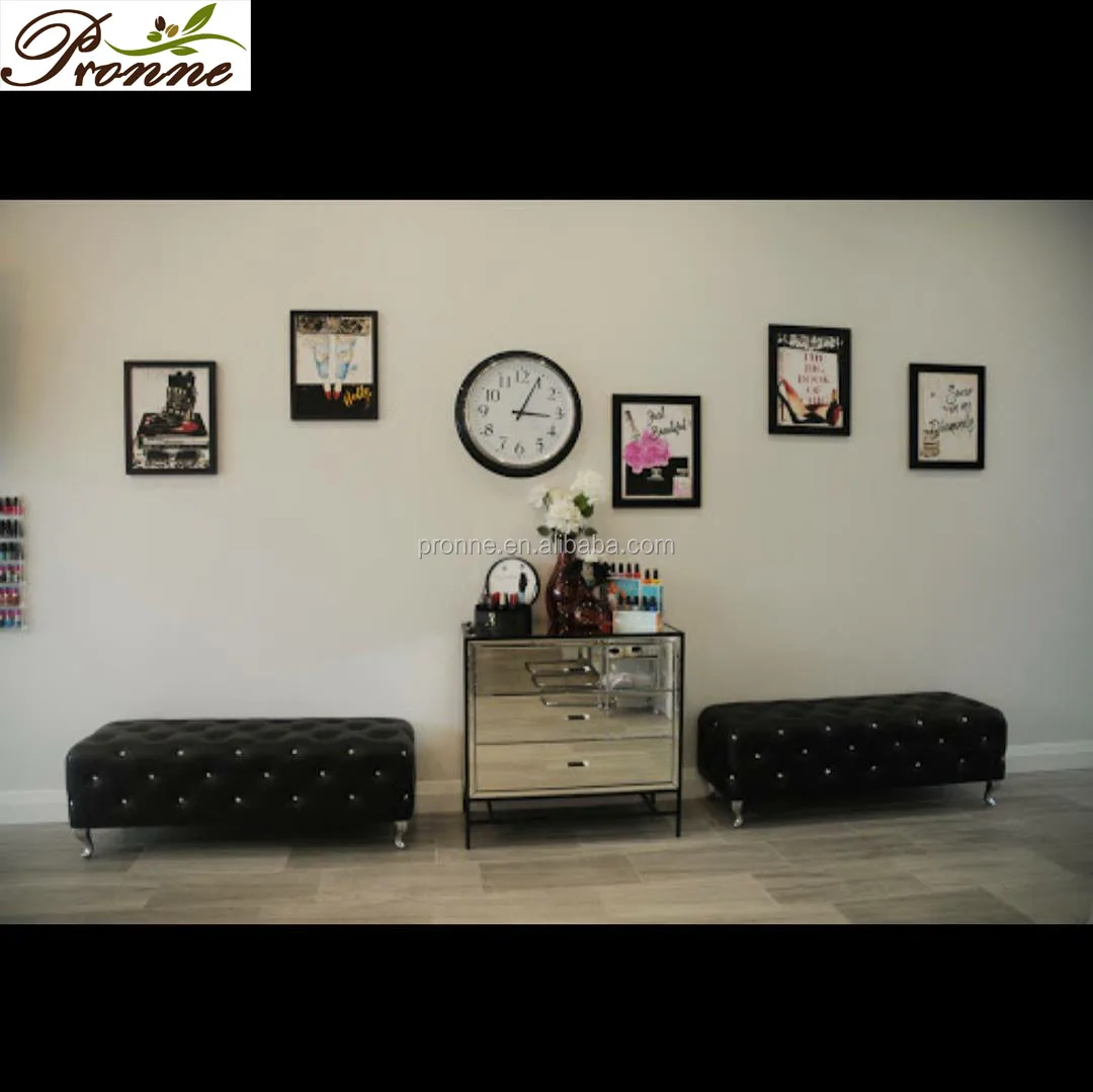 european style elegant crystal tufted waiting bench