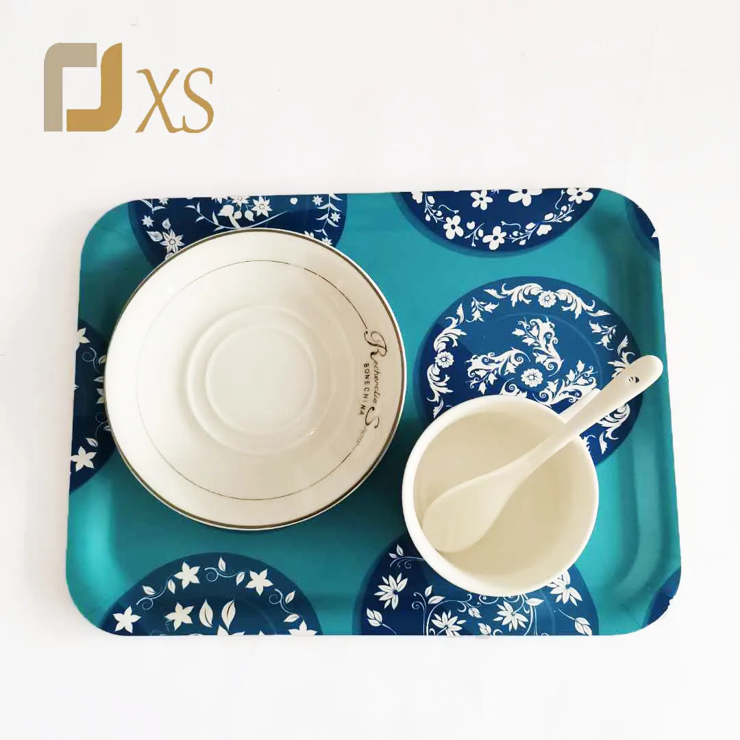 Custom Printed Veneer Birch Rectangle Wood Food Serving Tray